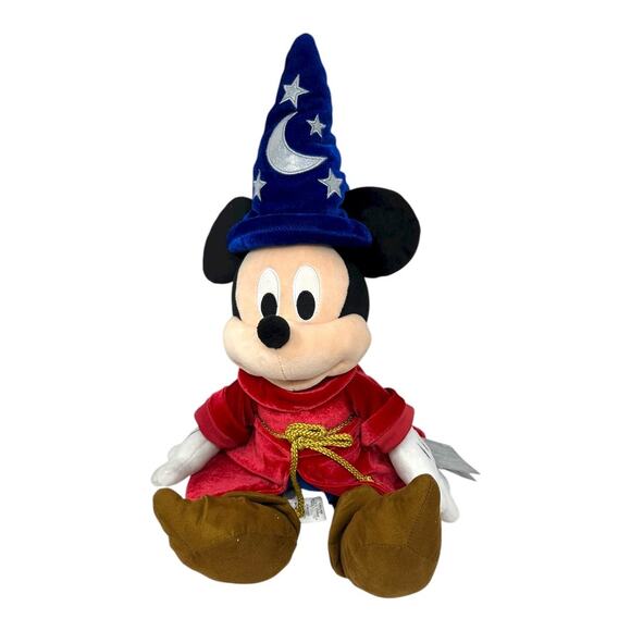 Disney Parks Sorcerer Mickey Fantasia Plush Stuffed Toy with Hat - Picture 8 of 9